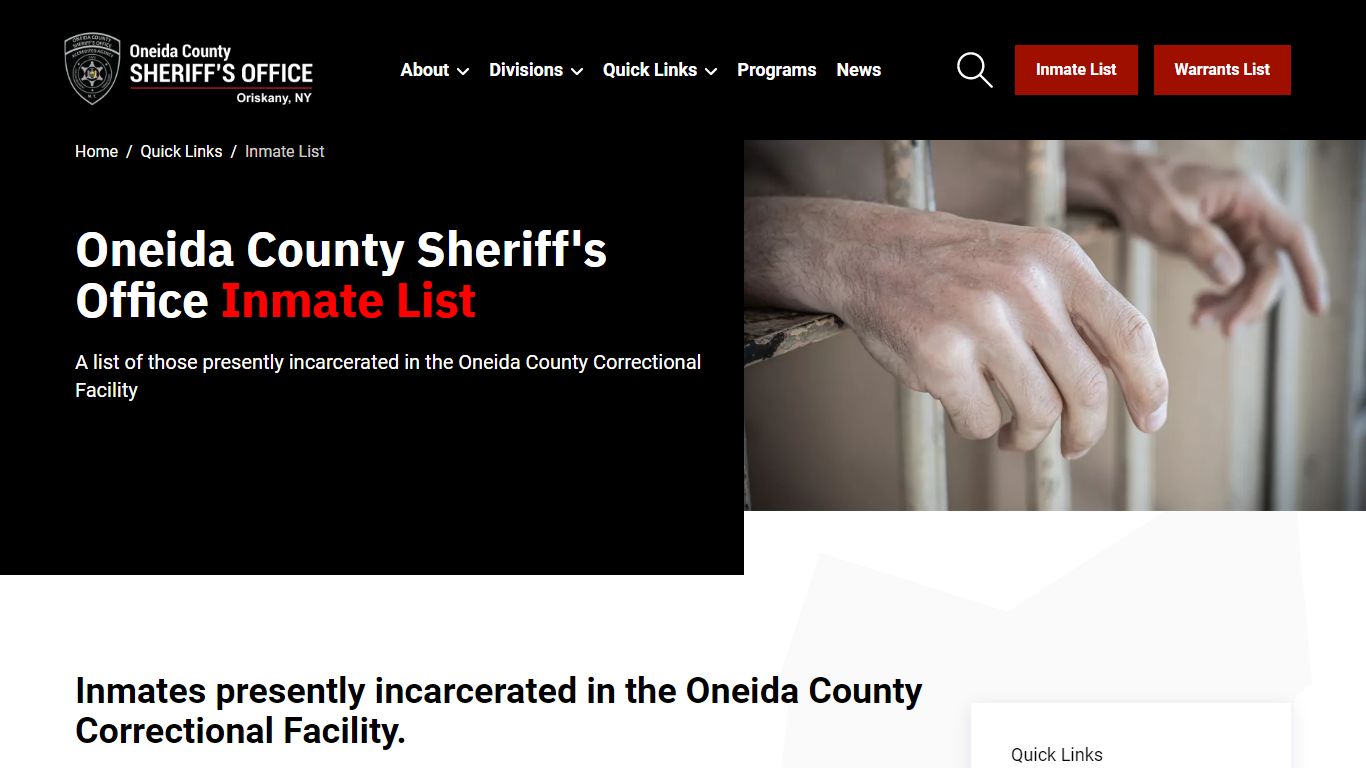 Oneida County Sheriff's Office Inmate List